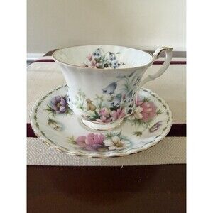 Vintage Royal Albert Honey Lane Cup w/ Royal Albert Cosmos Saucer